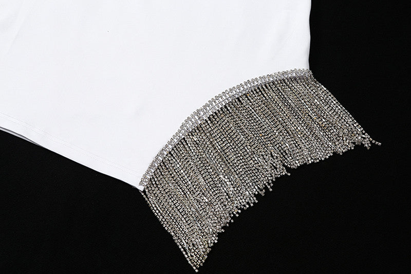 Abito tubino strass chain