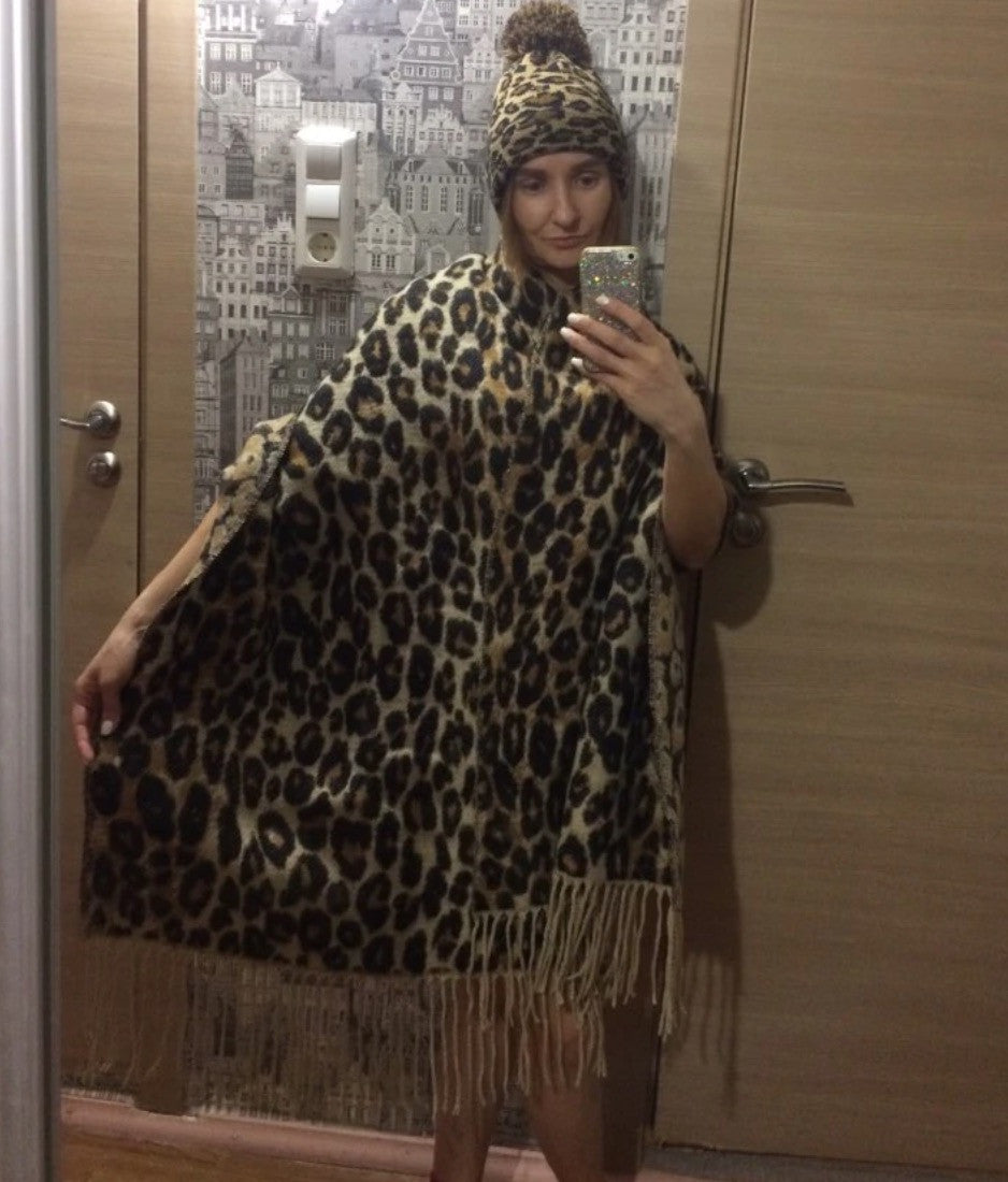 Maxi sciarpa leopard