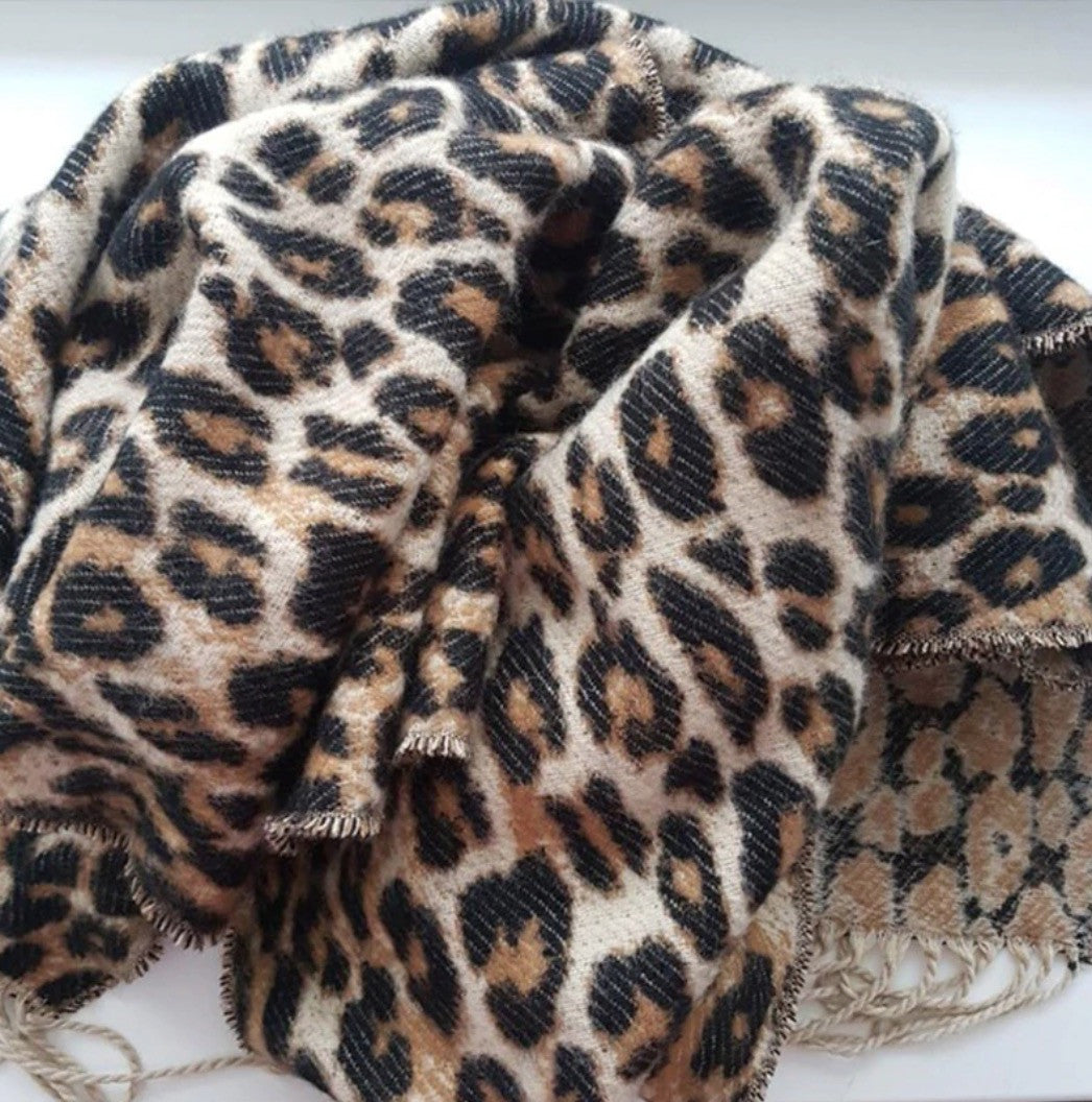Maxi sciarpa leopard