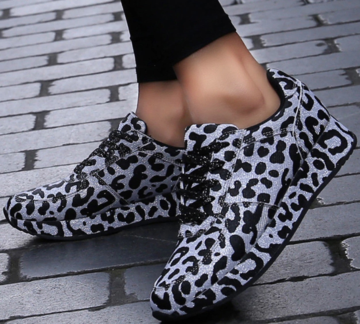 Sneakers leopard glitter
