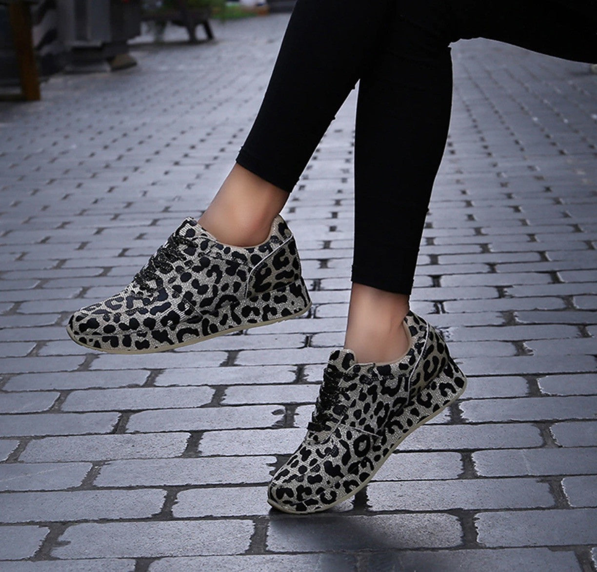 Sneakers leopard glitter