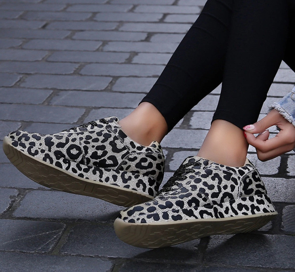 Sneakers leopard glitter
