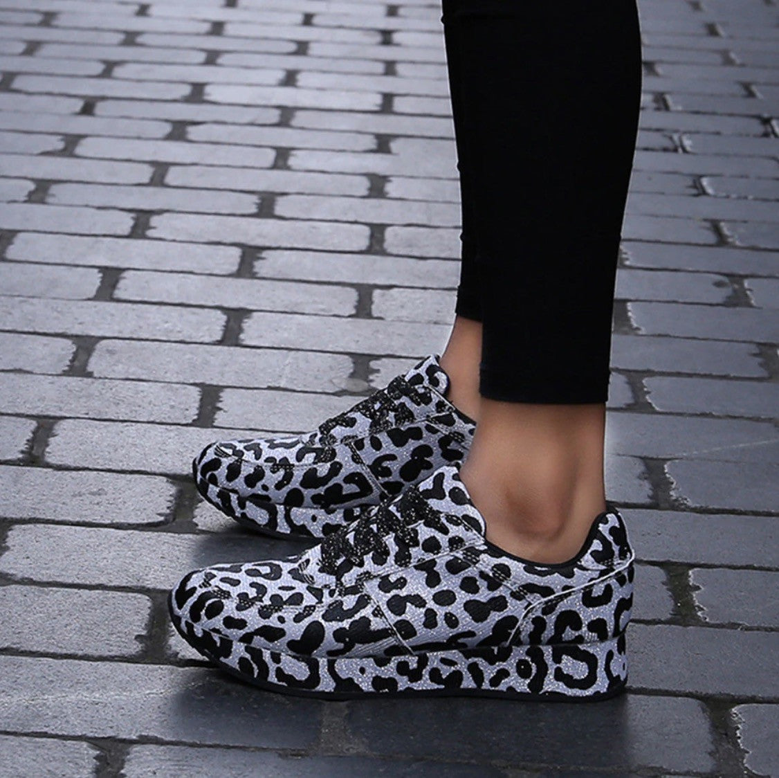 Sneakers leopard glitter
