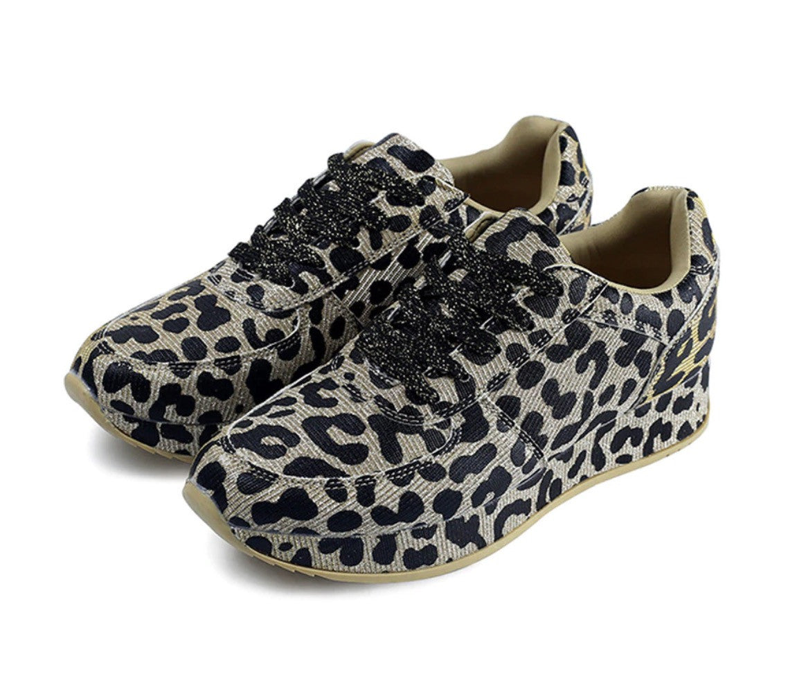 Sneakers leopard glitter