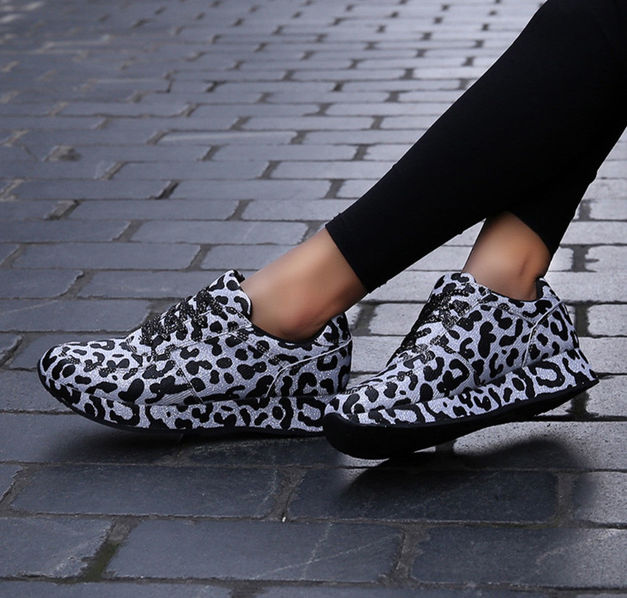 Sneakers leopard glitter
