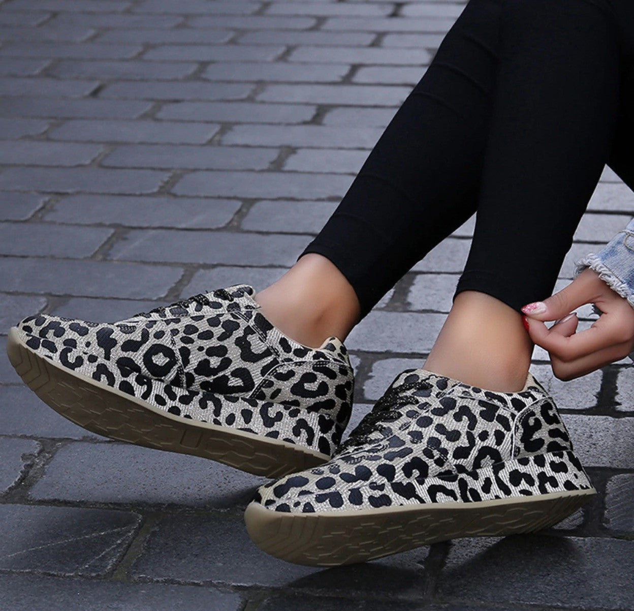 Sneakers leopard glitter