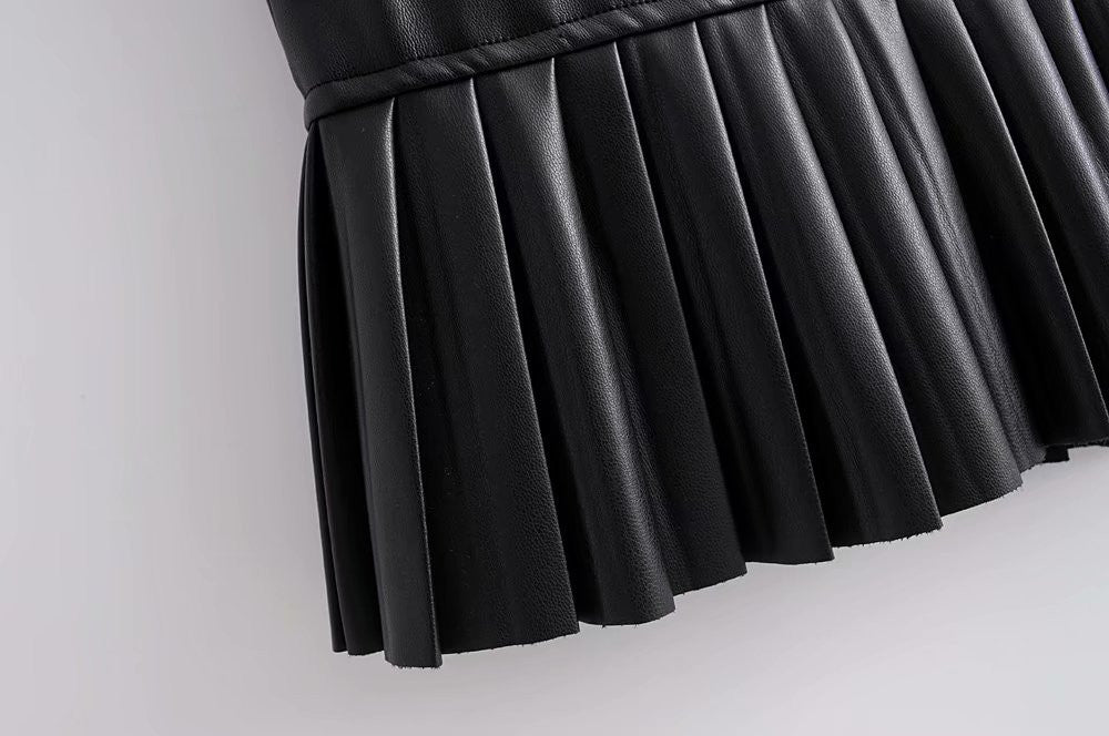 Gonna ecopelle plisse Irina