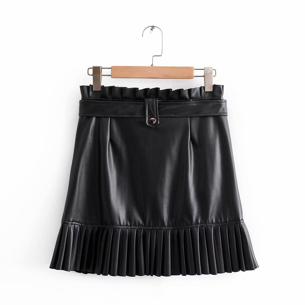 Gonna ecopelle plisse Irina