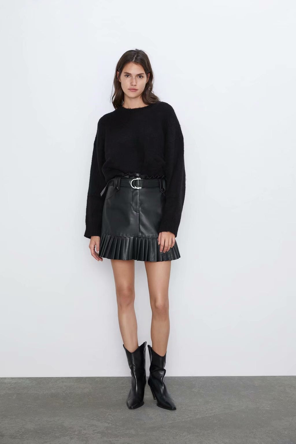 Gonna ecopelle plisse Irina