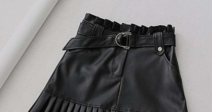 Gonna ecopelle plisse Irina