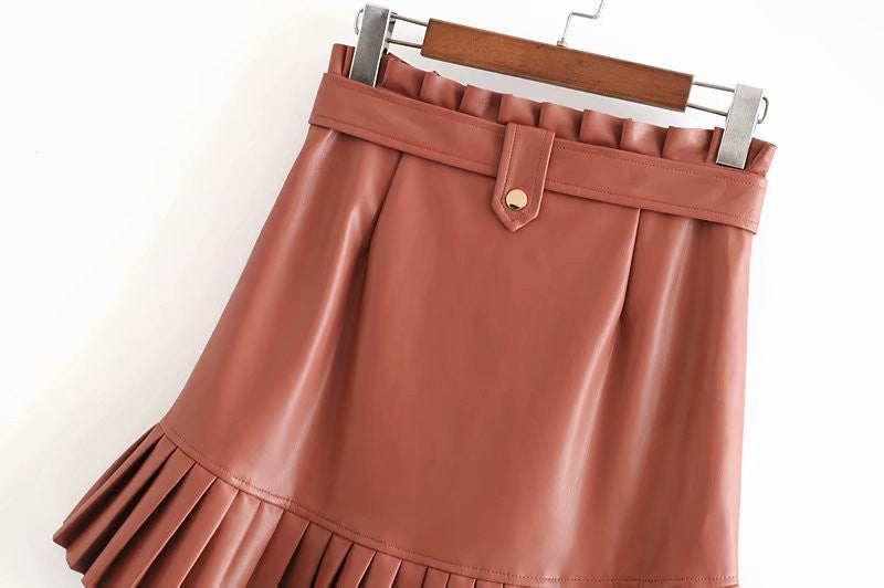 Gonna ecopelle plisse Irina