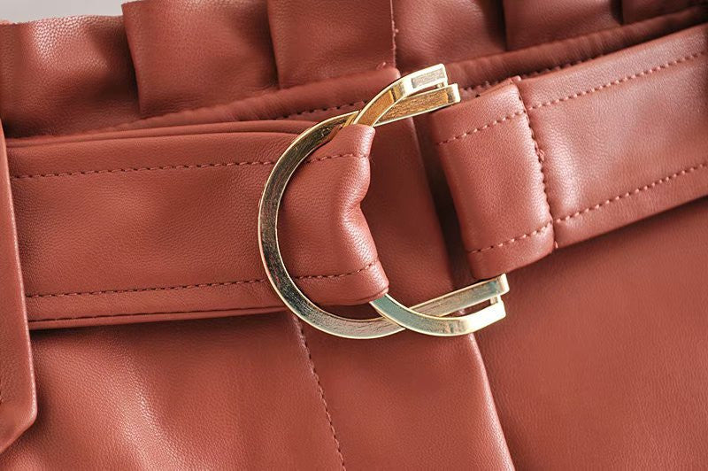 Gonna ecopelle plisse Irina