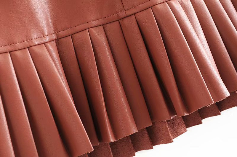 Gonna ecopelle plisse Irina