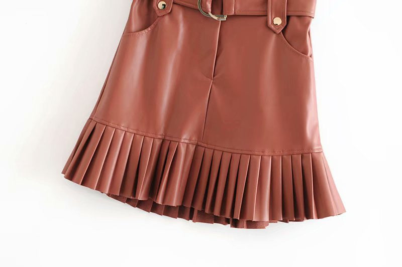 Gonna ecopelle plisse Irina