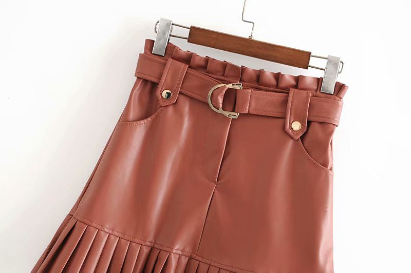 Gonna ecopelle plisse Irina