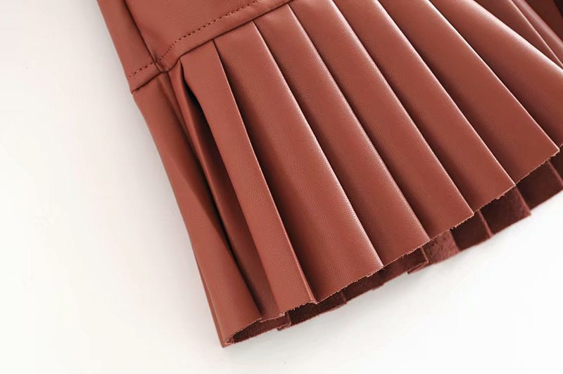 Gonna ecopelle plisse Irina