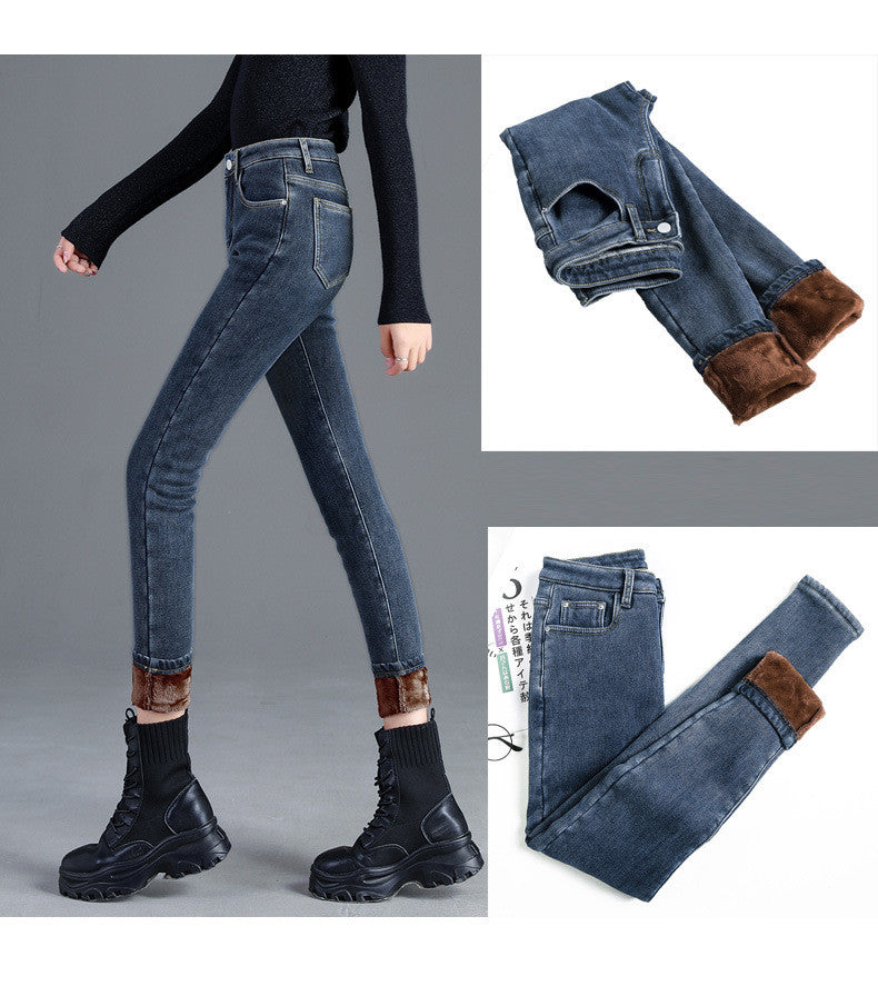 Jeans imbottiti con pelo