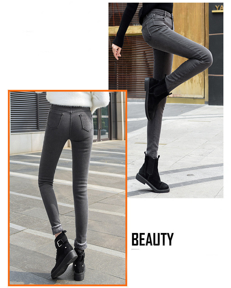 Jeans imbottiti con pelo