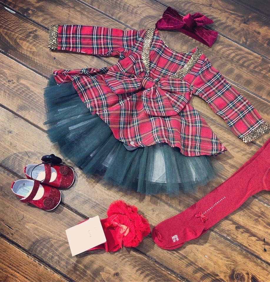 Baby abito tweed tulleskirt