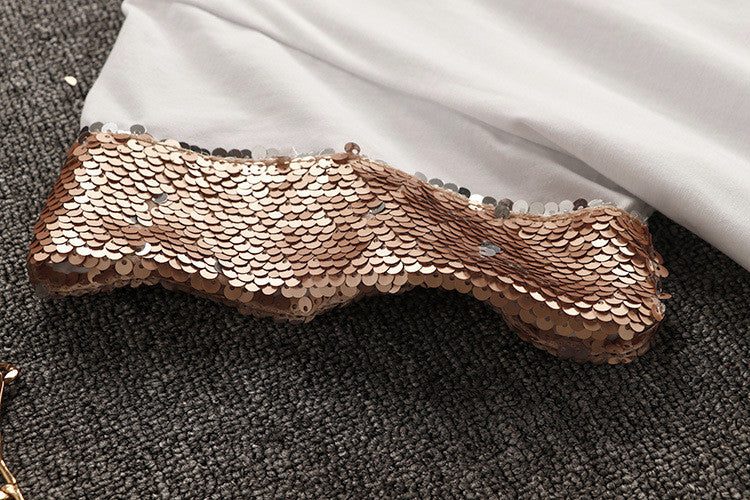 Completo pailettes rosa Wanda