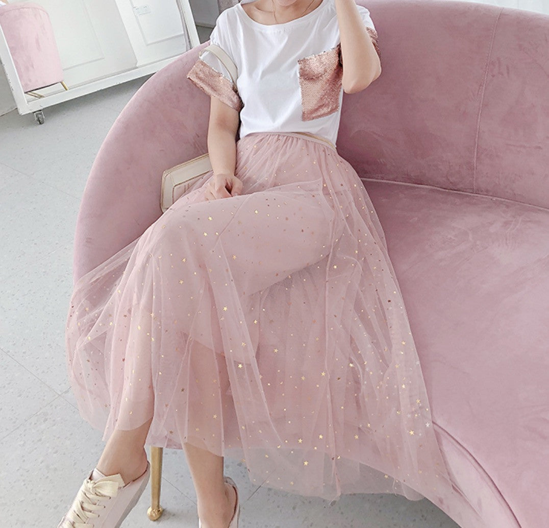 Completo pailettes rosa Wanda