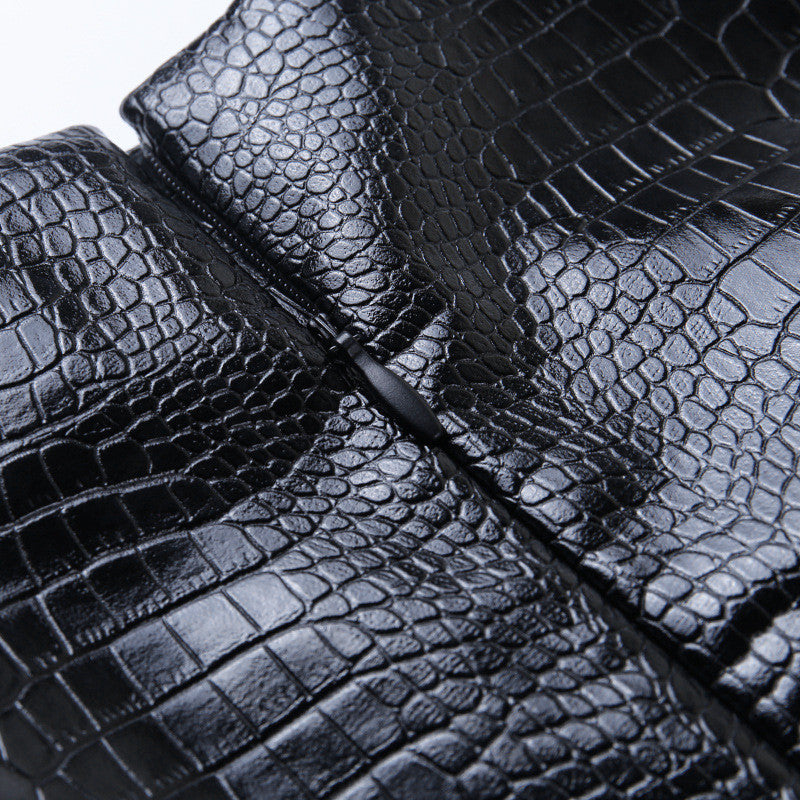 Minigonna effetto coccodrilllo ecopelle