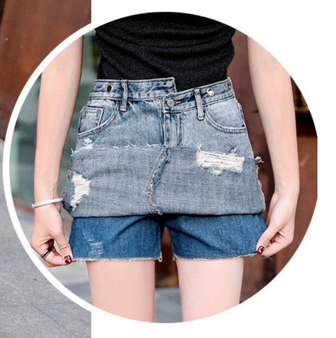 Minigonna denim con occhielli