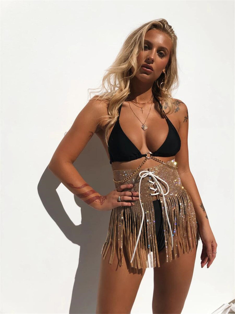 Gonnellino in strass con corpetto