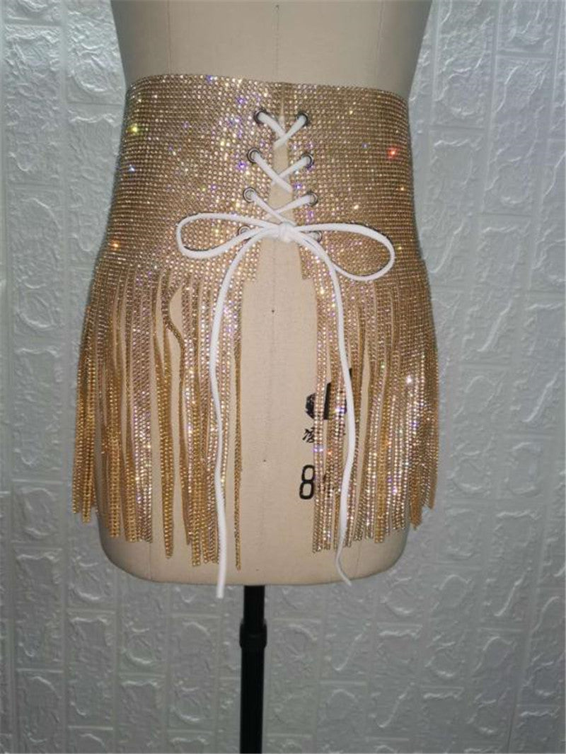 Gonnellino in strass con corpetto