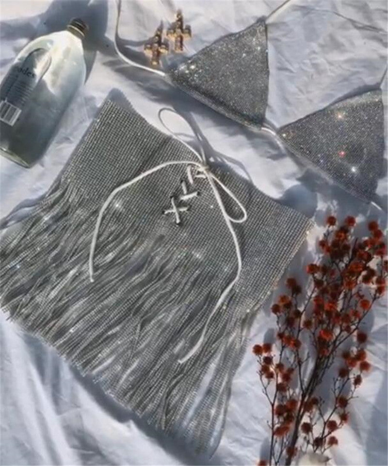 Gonnellino in strass con corpetto