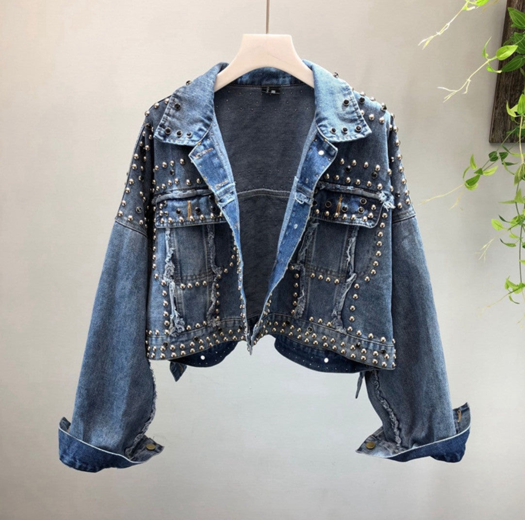 Giacca jeans borchiata Tilde