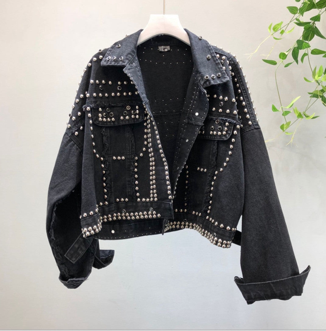 Giacca jeans borchiata Tilde