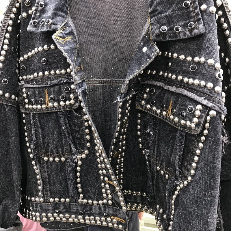 Giacca jeans borchiata Tilde