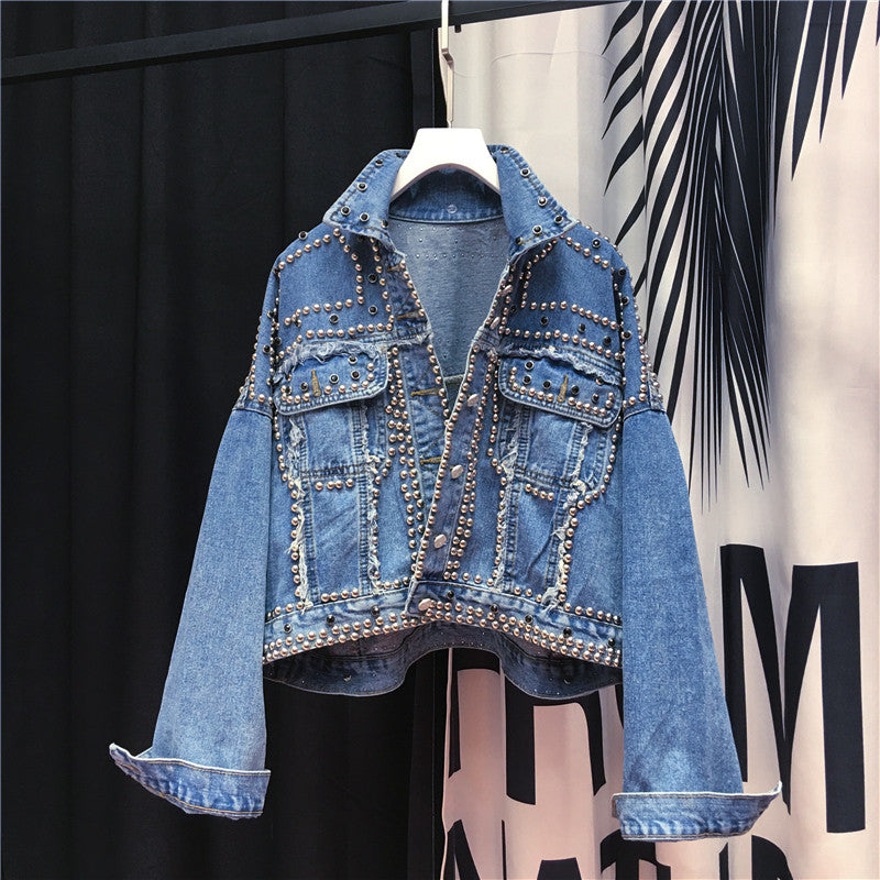 Giacca jeans borchiata Tilde