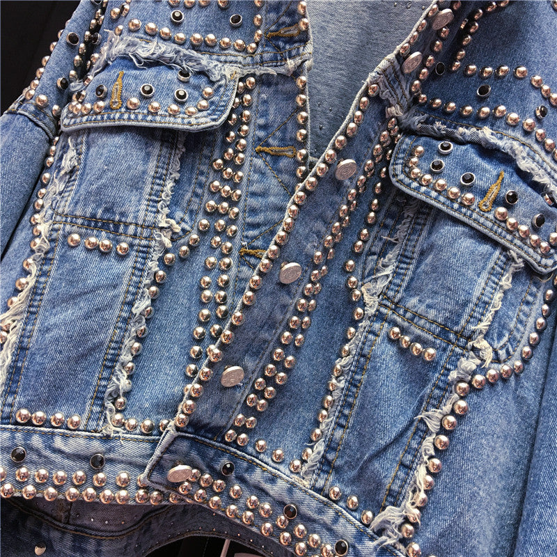 Giacca jeans borchiata Tilde