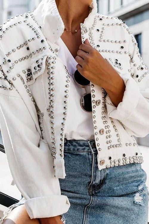 Giacca jeans borchiata Tilde