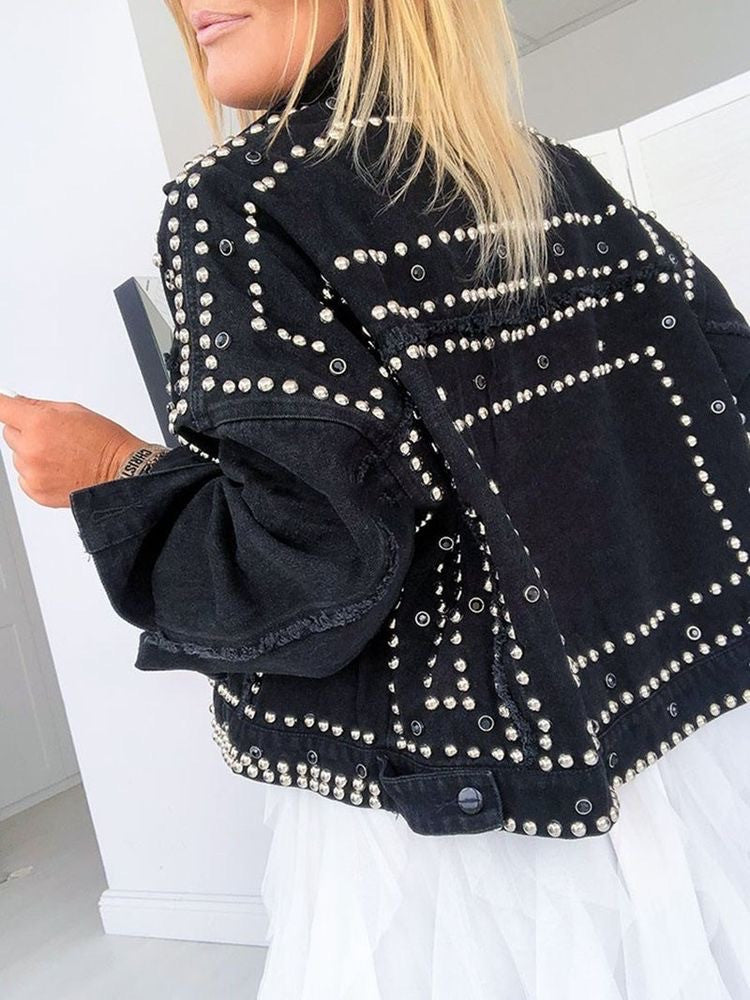 Giacca jeans borchiata Tilde