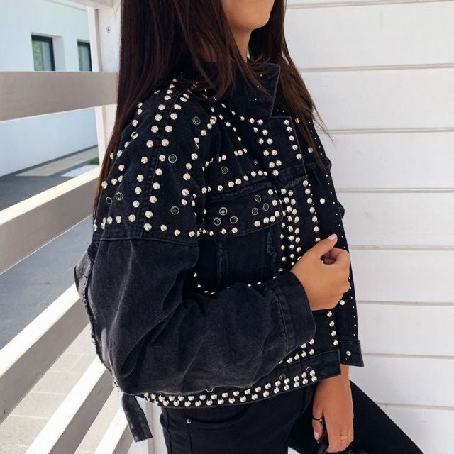 Giacca jeans borchiata Tilde