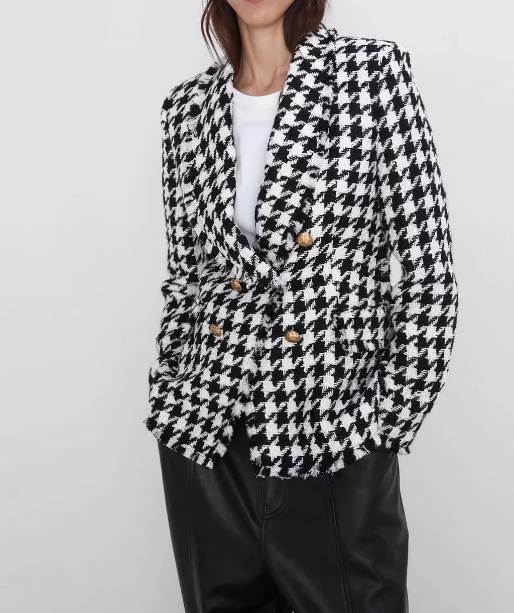 Blazer Pied De Poule