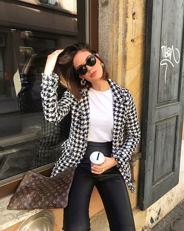 Blazer Pied De Poule