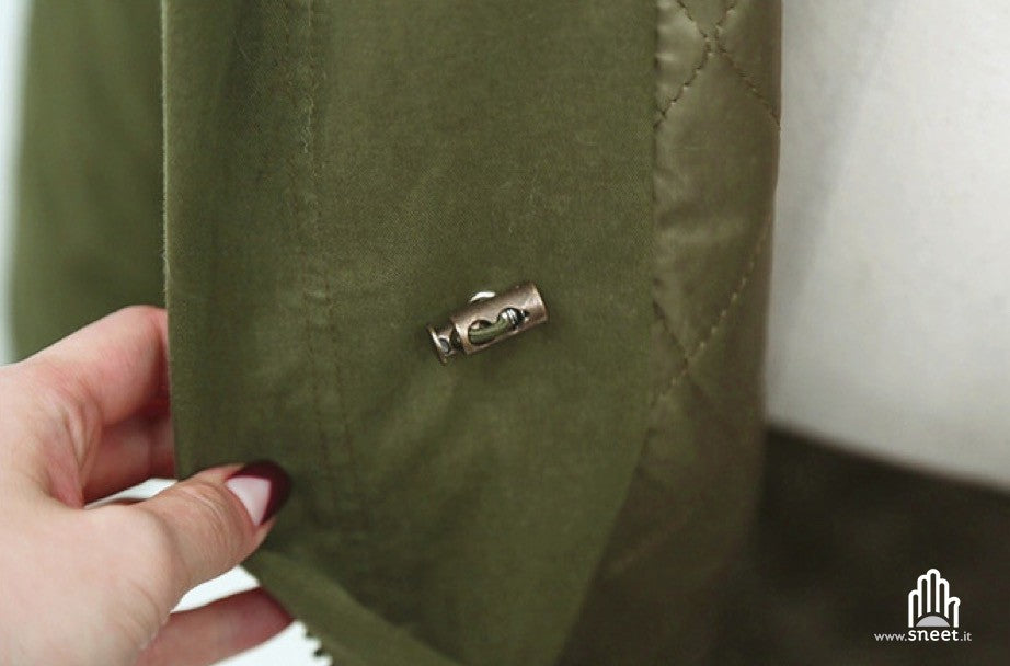 Parka lungo cappuccio bianco