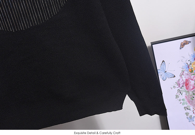 Tuta in maglia fringe & strass