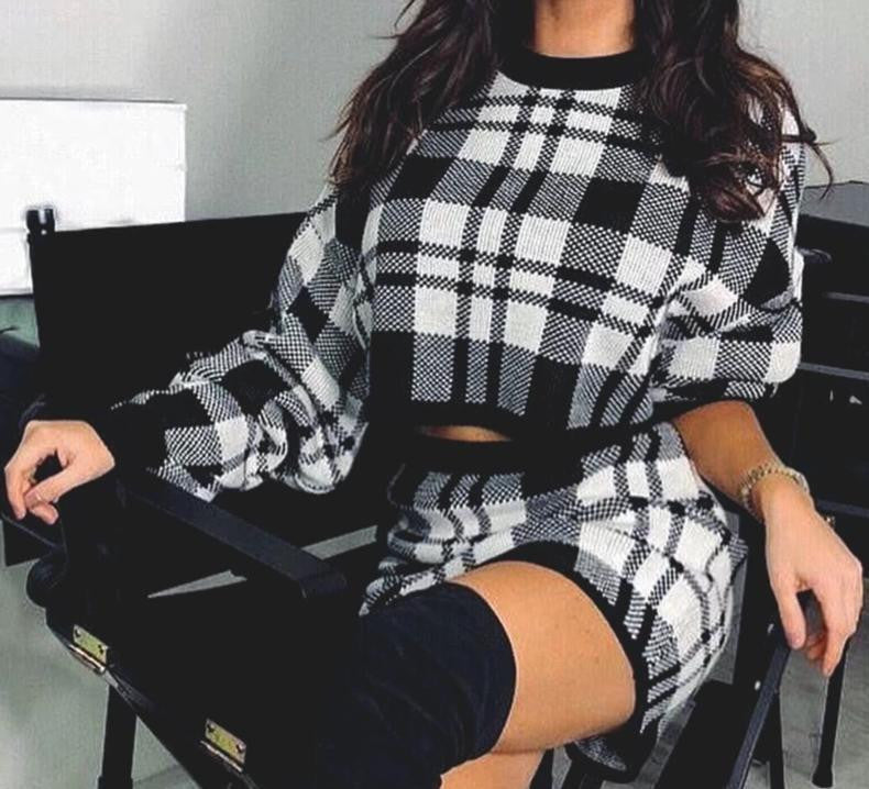 Completo tweed black-white