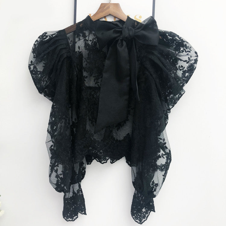 Blusa pizzosa fiocco