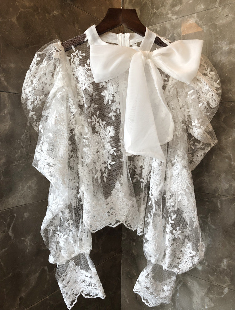 Blusa pizzosa fiocco