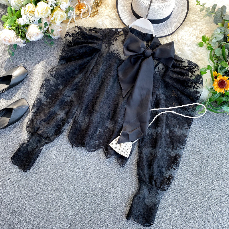 Blusa pizzosa fiocco