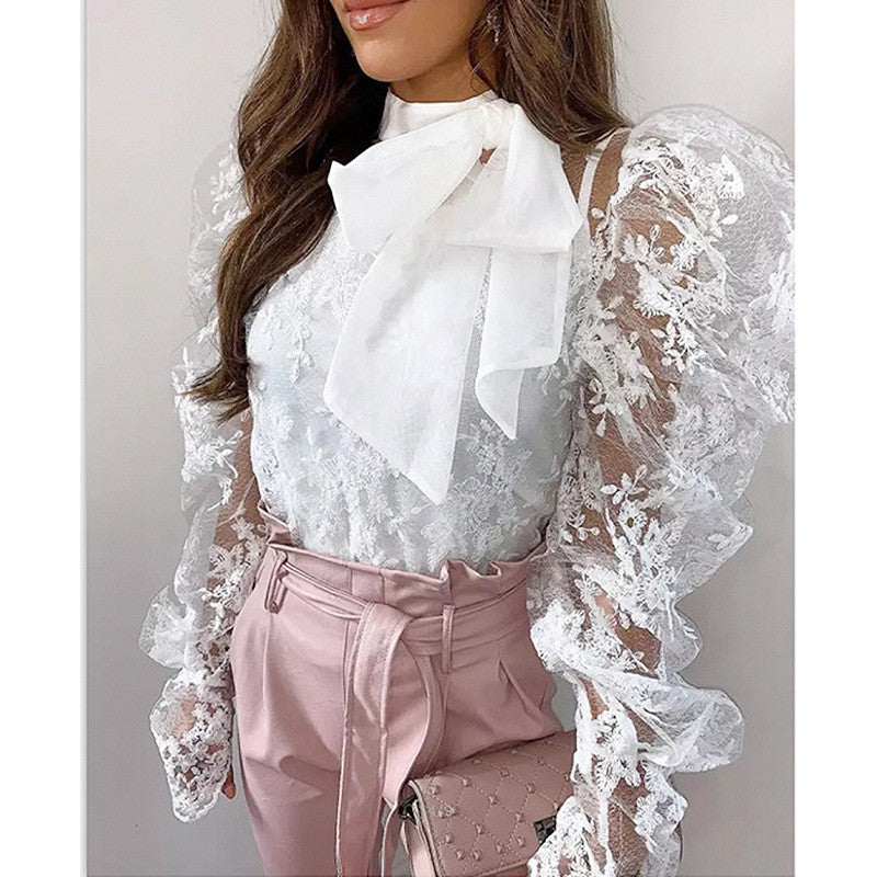 Blusa pizzosa fiocco