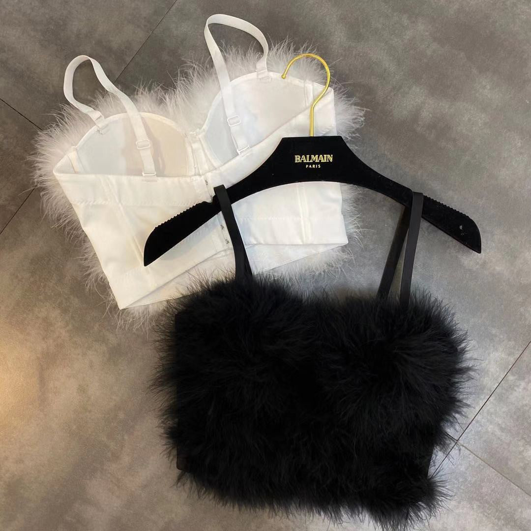 Top fascia piume struzzo