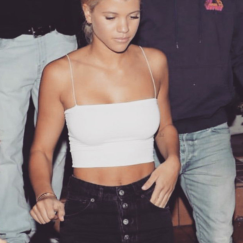 Top corto spalline sottili