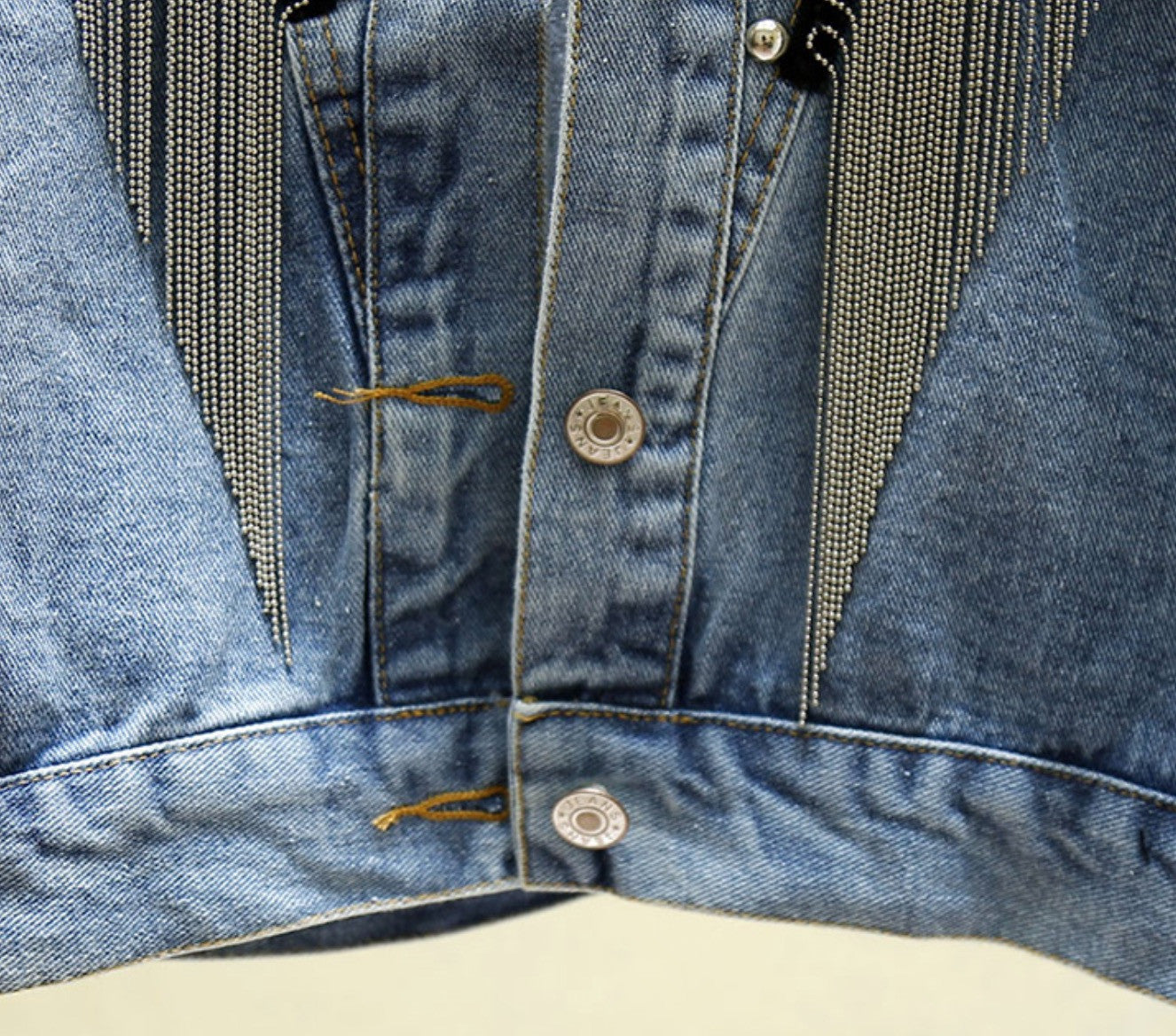 Giubbino black fringe studs